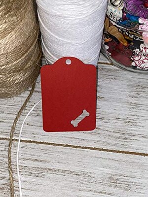 Dog bone Thank you Tag Gift tag - Favor Tags - Customize Tag Color - Set of 20 - image1